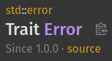 error in std